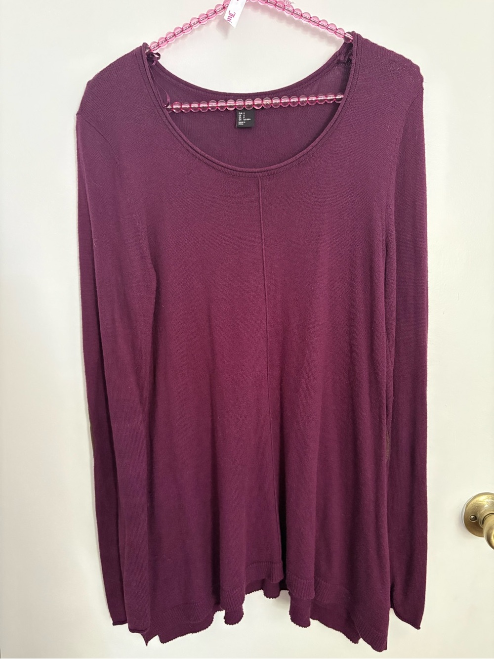 H&M Long Sleeve Scoop Neck Top - Plum/Berry